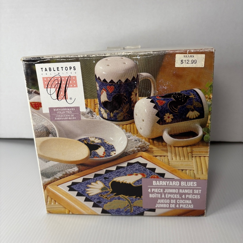 Vintage 90s Tabletop Unlimited Barnyard Blues Karen Comerford Farm Accessory Set